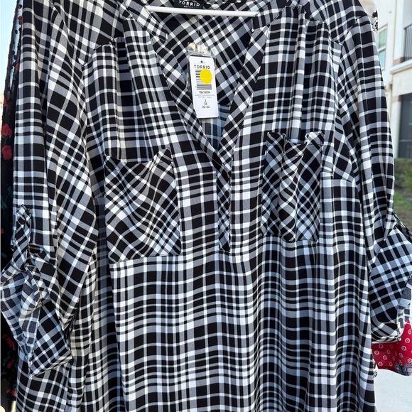 torrid Tops - Torrid Monochrome Plaid Top